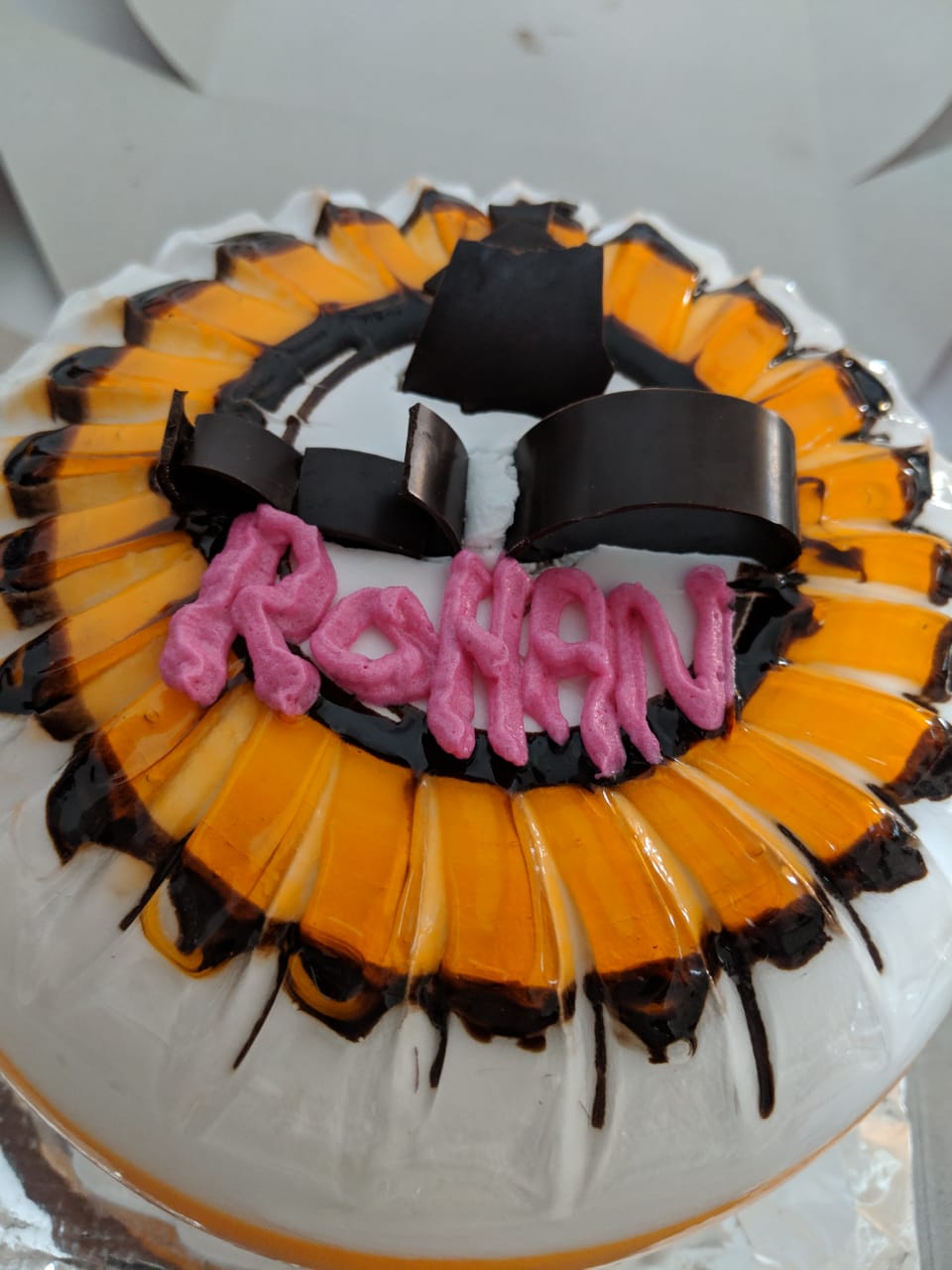 Chocolate Happy Birthday Cake for Rohan (GIF) — Download on Funimada.com